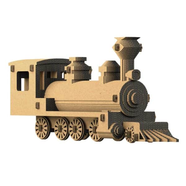 Puzzle-sculpture 3D en carton Locomotive